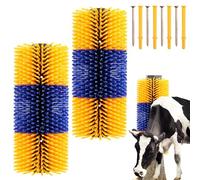 Lot de 2 brosses de toilettage avec 4 vis pour cheval, chèvre, vache, cochon - Fournitures de bétail avec gratte-dos