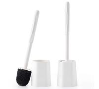 Lot de 2 brosses de toilette et support pour cuvette de toilette avec long manche pour salle de bain anti-gouttes pour nettoyage en profondeur