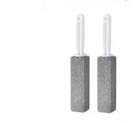 Lot de 2 brosses de toilette non abrasives avec pierre ponce à base de silice pour nettoyer les surfaces sensibles Gris flottant Carreaux de salle de bain Piscine Taille compacte 23,5 x 3,6 cm