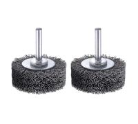 Lot de 2 brosses en fil d'acier inoxydable de 50 mm pour meuleuse, perceuse rotative, tige de 6 mm, brosse métallique en acier inoxydable pour sculpture sur bois