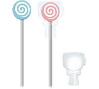 Lot De 2 Brosses Gratte-Langue En Forme De Sucettes Pour Enfants Rose/Bleu Ciel