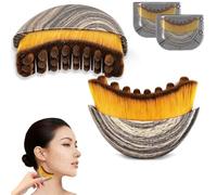 Lot de 2 brosses lymphatiques pour le visage, en fibre alpine, drainage lymphatique, drainage lymphatique, forme de ligne de mâchoire inférieure, amélioration de la circulation de la peau