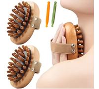 Lot de 2 brosses méridiennes de massage pour le corps, outils massage portables en bois avec sangle et stylos d'acupuncture, masseur corporel Gua Sha pour éliminer la cellulite, masseur drainag