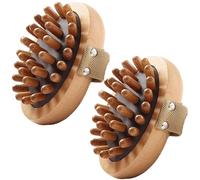 Lot de 2 brosses méridiennes de massage pour le corps, outils massage portables en bois avec sangle, masseur corporel Gua Sha pour éliminer la cellulite, façonner, soulager les douleurs musculaire