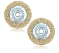 Lot de 2 brosses métalliques de nettoyage de terrasse pour Ryobi RAC814 avec trou d'arbre pour RY18PCA-0 OPC1800 OPC1815 EFB 400/401 et plus de nettoyage des débris de joints rouillés (115 mm x 16 mm