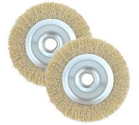 Lot de 2 brosses métalliques de rechange RAC814 pour nettoyeur de terrasse Ryobi avec trou d'arbre pour RY18PCA-0 OPC1800 OPC1815 EFB 400/401 et plus de nettoyage des débris de joints rouillés (115 mm
