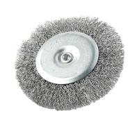 Lot de 2 brosses métalliques en acier inoxydable pour nettoyeurs de joints Efb 400 Efb 401 - Roue de meulage de 100 mm - Tige de 6 mm pour enlever les mauvaises herbes, la mousse, les joints des pavés