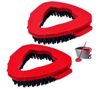 Lot de 2 brosses multifonctions compatibles avec Vileda Turbo Spin EasyWring - Brosse à récurer pour salle de bain - Poils métalliques rigides