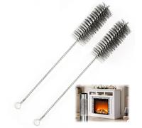 Lot de 2 brosses pour tuyau de poêle de 40 mm de diamètre, brosse de ramonage et brosse de cheminée pour coins difficiles, brosse universelle pour four à bois et granulés, longueur totale 30 cm