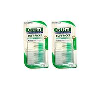 Lot de 2 brossettes interdentaires GUM Soft-Picks Blister de 40 pièces et étui de voyage Sunstar