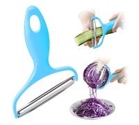 Lot de 2 broyeurs de chou de cuisine avec lame en acier de 10 cm, éplucheur manuel pour salade de chou (bleu ciel)