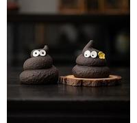 Lot de 2 brûleurs à herbes zen amusants en forme de crotte - Réchaud d'aromathérapie en céramique pour méditation, brûleur d'encens zen pour cèdre, sauge et palo Santo, décoration unique en forme de