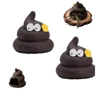 Lot de 2 brûleurs à herbes zen amusants en forme de crotte - Réchaud d'aromathérapie en céramique pour méditation, brûleur d'encens zen pour cèdre, sauge et palo Santo, décoration unique en forme de