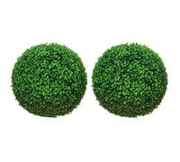 Lot de 2 buis artificiels topiaires artificielles en forme de boule Ø 40 cm PE vert
