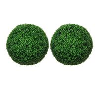 Lot de 2 buis artificiels topiaires artificielles en forme de boule Ø 50 cm PE vert