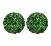 HomCom Lot de 2 boules de buis artificielles 40 cm – Protection UV – Vert