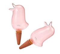 Lot de 2 bulbes d'arrosage pour plantes, piquets transparents en forme d'oiseau, arrosage automatique pour plantes, plantes de vacances, lot de 2, rouge