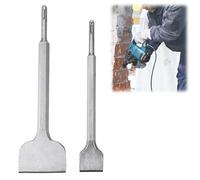 Lot de 2 burins à carrelage SDS Plus, burins plats SDS Plus 280 x 100 mm, 250 x 40 mm, SDS Plus, burins bêche pour carrelage, béton, pierre naturelle, colle à carrelage, maçonnerie