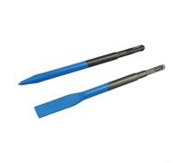 Lot de 2 burins à rainurer pour marteau perforateur, pointe plate avec tige hexagonale/carrée, burin de maçonnerie en acier 40CR pour béton (tige carrée)