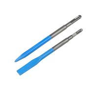 Lot de 2 burins plats pointus pour un travail de maçonnerie efficace - Lot de 2 burins à rainurer en acier 40CR pour enlever le carrelage, la brique, la pierre, compatible avec les perceuses à marteau
