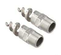 Lot de 2 buses d'atomisation en spirale en acier inoxydable, buse de nettoyage rotative haute pression, grand angle de pulvérisation de 120°, design anti-encrassement, nettoyage d'équipements
