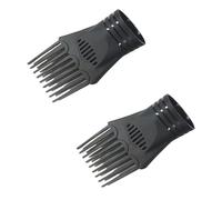 Lot de 2 buses de coiffure universelles noires - Accessoire tendance pour lisser, démêler les cheveux fins, bouclés, naturels, sèche-cheveux et accessoires