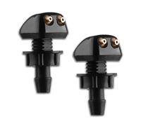 Lot de 2 buses de lave-glace universelles for pare-brise avant, à double trou, compatibles avec plusieurs modèles de véhicules. Remplace les références OEM n° 85381-AA010 et 85381-AE020.