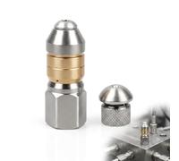 Lot de 2 Buses de Nettoyage pour Canalisation 1x Rigide + 1x Rotative Entrée 1/8" Buses de Nettoyeur Haute Pression pour Tuyaux Kärcher en Acier Inoxydable Universel 1/8 Pouce pour Pulvérisateur