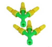 Lot de 2 buses de pulvérisation triples à griffe réglables, pièces de pulvérisation haute pression à 360 degrés pour irrigation goutte à goutte agricole, accessoires d'arrosage en plastique jaune