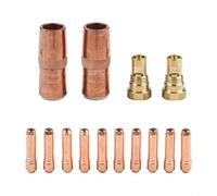 Lot de 2 buses NS-5818C et diffuseurs DS-1 pour chalumeau de soudage MIG à allumage central Bernard, lot de 10 embouts de contact en cuivre (T-023/T-030/T-035/T-045)
