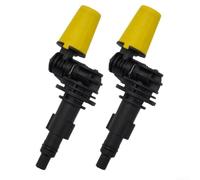 Lot de 2 buses rotatives haute pression pour lave-linge Lavor 360° pour nettoyage de terrasse, allée, noir et jaune