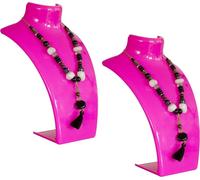 lot de 2 - Buste présentoir à bijoux, support pour colliers, présentoir à bijoux en plastique, support pour boucles d'oreilles, support pour bijoux, support pour chaînes pour bijouteries - magasins, p