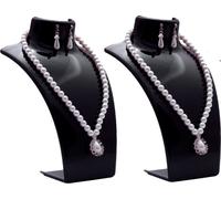 lot de 2 - Buste présentoir à bijoux, support pour colliers, présentoir à bijoux en plastique, support pour boucles d'oreilles, support pour bijoux, support pour chaînes pour bijoutiers - magasins, pr