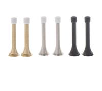 Lot de 2 butées de porte à ressort en métal, en acier inoxydable, pliables à 360°, pour montage mural ou de porte, avec vis et plaque inférieure