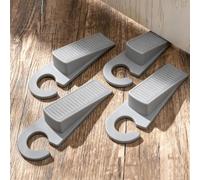 Lot de 2 butées de porte en caoutchouc gris 12,6 x 4,4 cm | La butée de porte épaisse fonctionne sur toutes les surfaces de sol pour le fond de moquette, bois dur, béton