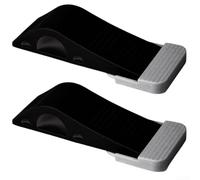 Lot de 2 butées de porte en caoutchouc haute performance pour éviter les dommages causés par le vent, livrées avec un support pour un rangement facile (noir)