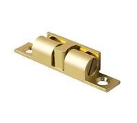 Lot de 2 butées de porte en laiton, loquets de meuble réglables, double ressort en acier à bille for accessoires de placard et de meubles(Nickel Plated 50mm)