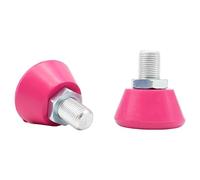 Lot de 2 butées Fuchsia pour Roller Quad, butées d’Orteil en Caoutchouc Fer à Cheval, Tige filetée en métal, résistantes à l’Usure, réglables, pour la Plupart des Patins Quad, 5,25 x 4,89 cm