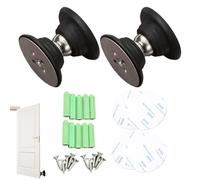 Lot de 2 butoirs de porte magnétiques en acier inoxydable avec vis adhésives, installation facile d'amortisseurs RV - Accessoires - Butée de porte magnétique en acier inoxydable