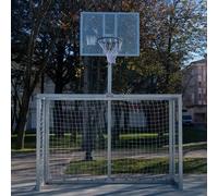 Lot de 2 buts futsal/handball avec panier de basketball galvanisé Softee Equipment Argenté TU