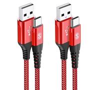 [Lot de 2] Câble USB C 3M Charge rapide 3.1A, Câble de charge USB C Nylon pour i Phone 15 16 Pro Max, Samsung Galaxy S25 S24 S23 S22 S21 S20 S10 S9 S8 Plus,Note20/10,A71 A55 A52,Flip Pixel 8/7,LG