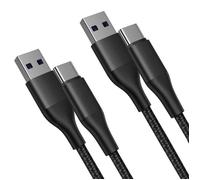 Lot de 2 Câble USB-C Rapide Nylon pour Xiaomi Redmi 14C 13C, Redmi Note 13 4G-5G, Note 13 Pro Plus 5G - 1 Mètre Noir