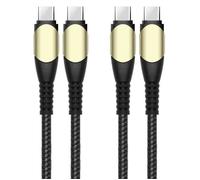 Lot de 2 Câble USB-C vers USB-C Rapide 60W pour Samsung Galaxy A36 A33 A34 A32 A56 A54 A53 A52 4G-5G A52s -Nylon Robuste 1M Noir