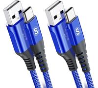 Lot De 2 Câbles 1M Usb C De Type C En Nylon Pour Samsung Galaxy S10 S9 S8 Plus, Note10, Note9, M31, M30S, M20, A20E, A71, A51, A50, A40, A10E, A7, Mi9, Mi8, Redmi Note8 Pro Lg G7.[CAB9161176]