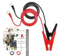 Lot de 2 câbles à sauter de clôture électrique - Câble de terre avec clips crocodiles - Système de Fences électriques pour chargeur à poste, alimentation solaire - Pour animaux de compagnie, bétail et