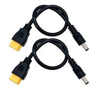 Lot de 2 câbles adaptateurs XT60 XT60 Câble de charge XT60 mâle vers DC mâle 5,5 mm x 2,5 mm pour Fatshark Skyzone FPV Monitor Power
