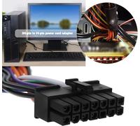 Lot de 2 Câbles d'alimentation Adaptateur Femelle 24 Broches vers Mâle 14 Broches 13 Cm Compatible avec Lenovo Medion ATX PSU IBM M92P M93P H530 Q77 B75
