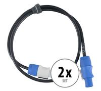 Pronomic Power Twist 1 Câble d'Alimentation 1m Set de 2, 5 mm² de section | Câble pour l'alimentation, Pour enceintes actives et projecteurs, Pour chaîner d'un appareil à l'autre, Couleur: noir