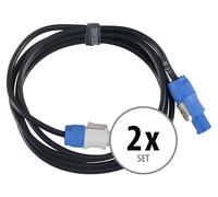 Pronomic Power Twist 2.5 Câble d'Alimentation 2, 5m Lot de 2, 5 mm² | Câble pour alimentation, Pour enceintes actives et projecteurs, Pour chaîner d’un appareil à l’autre, 5 mm², Couleur: noir