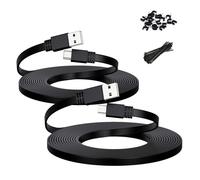 Lot de 2 câbles d'alimentation Micro USB 9M,Cordon Charge Caméra Sécurité Domicile Plat Chargeur pour Wyze Cam Pan,Yi Cam, Nest Cam,Blink XT XT2 Mini,Furbo Dog, Arlo Q, Zmodo,Netvue,Xbox.